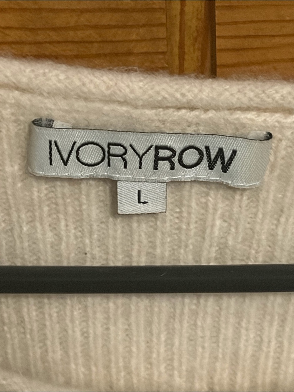 Cream Scoop-Neck Ribbed Sweater - Picture 3 of 4